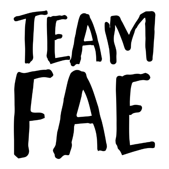 black text on white background: Team Fae